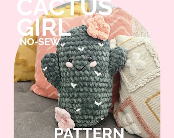 Cactus Plushie | CROCHET PATTERN | Low Sew | Instant Download PDF | Cactus Girl