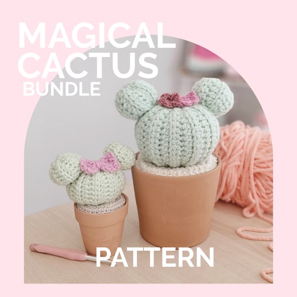 Magical Cactus Bundle | CROCHET PATTERN | Low Sew | Instant Download PDF