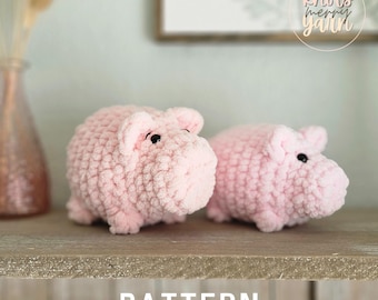 Haakpatroon varken, amigurumi-varken zonder naaien, eenvoudige pdf-download, schattig pluchepatroon boerderijdieren, knopenMerryYarn