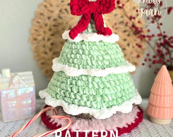 Christmas Tree Crochet Pattern, No Sew, Amigurumi, Christmas, PDF Download, KnotsMerryYarn
