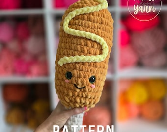 Perro de maíz / PATRÓN DE GANCHILLO / Sin costura / Descarga instantánea en PDF / Amigurumi