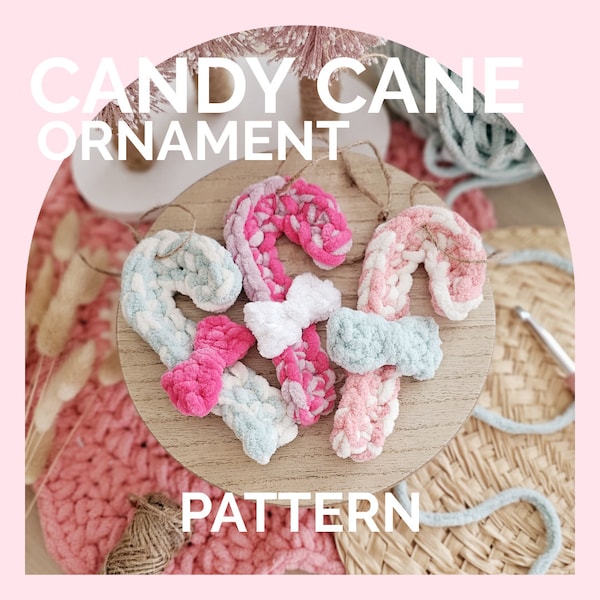 Ornament | CROCHET PATTERN | No Sew | Instant Download PDF | Candy Cane