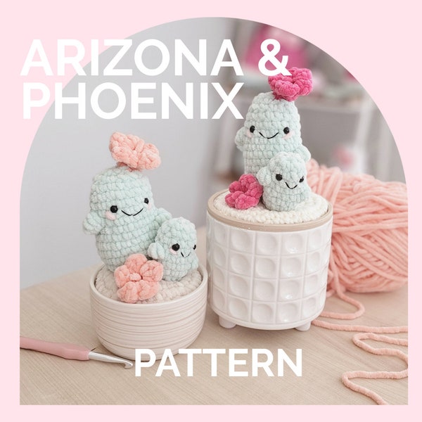 Cactus Succulent | CROCHET PATTERN | Low Sew | Instant Download PDF | Arizona & Phoenix