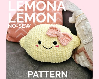 Lemon Plushie | CROCHET PATTERN | Low Sew | Instant Download PDF | Lemona Lemon