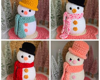 雪だるまのかぎ針編みパターン、チリーチャーリー、クリスマス、編み