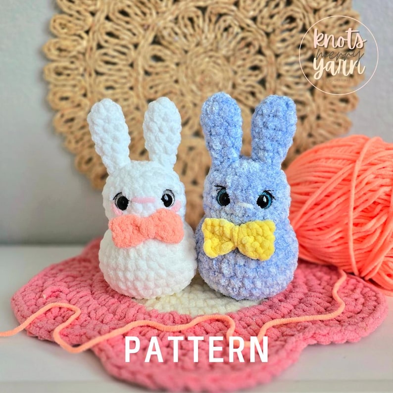 Crochet Bunny Pattern, Beginner Friendly, Amigurumi Rabbit, Easter Basket Filler, Easy Plush PDF image 1