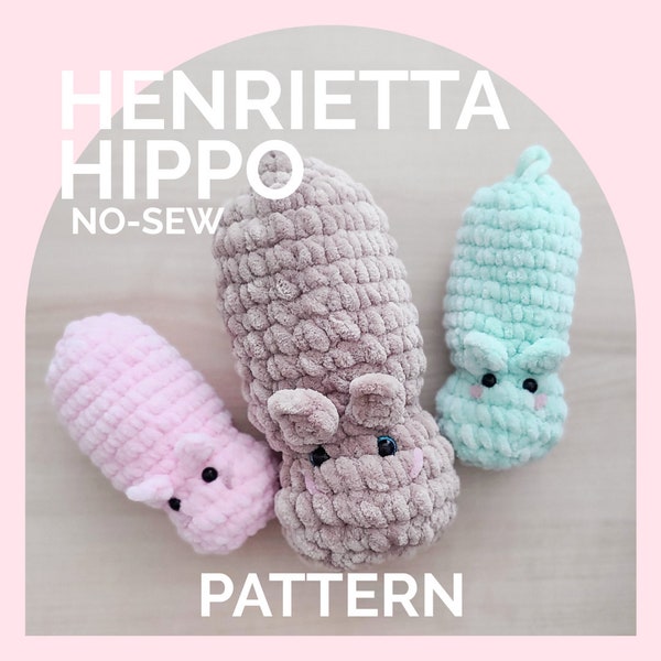 Hippo | CROCHET PATTERN | No Sew | Instant Download PDF | Henreitta Hippo