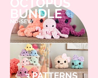 Octopus Bundle | CROCHET PATTERN | No Sew | Instant Download PDF