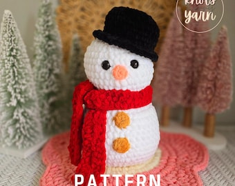 Snowman Crochet Pattern, Chilly Charlie, Christmas, Amigurumi, PDF Download, KnotsMerryYarn