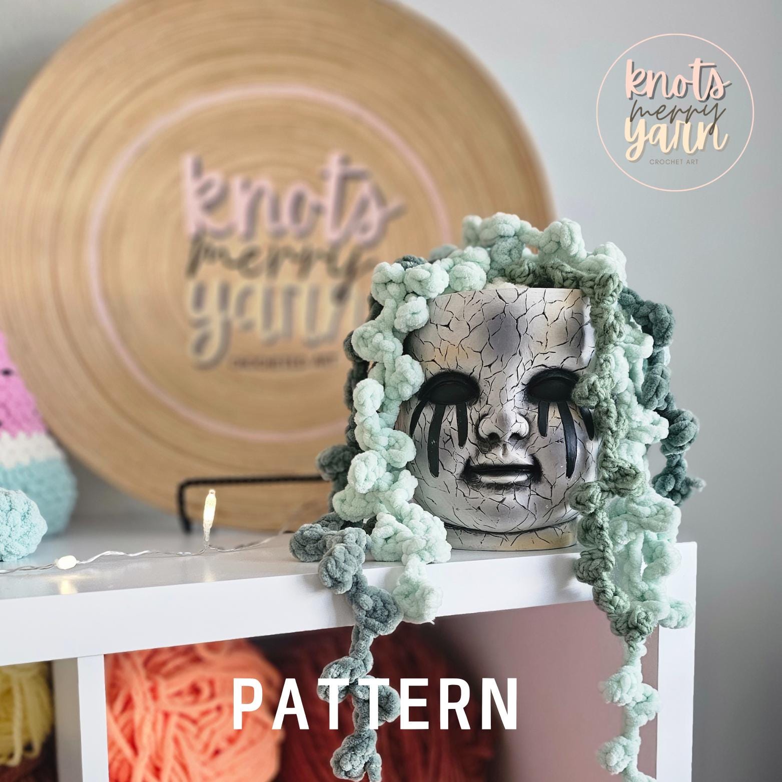 9 String of Pearls Crochet Patterns for Hanging Plants, Mini Pots, and Car Charms 6 Hanging Cactus Crochet