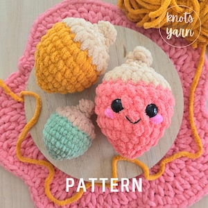 Eichel Häkelmuster, No Sew, Herbst Dekor, Amigurumi, PDF Download, KnotsMerryYarn