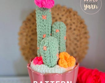 Patrón de crochet de cactus gigante, amigurumi gigante, decoración, descarga en PDF, KnotsMerryYarn