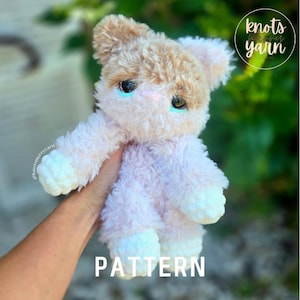 Modello PDF per gatto all'uncinetto a punto basso / Peluche amigurumi / Gattino triste
