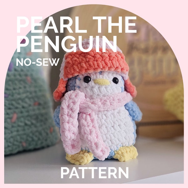 Pingüino / PATRÓN CROCHET / Sin Coser / Descarga Instantánea PDF / Perla el Pingüino