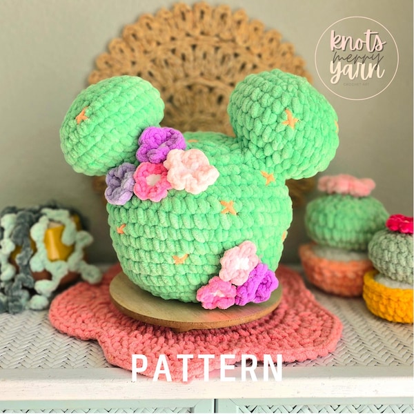 Patrón de crochet de cactus de almohada, almohada de peluche mágica, costura baja, amigurumi, descarga en PDF, KnotsMerryYarn