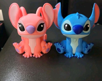 Estatuas de Stitch y ángeles impresas en 3D