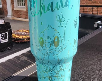 Cartoon laser engraved 40 oz tumbler