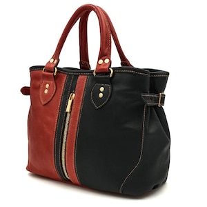 Genuine Leather Tote Bag | Two-Tone Full Grain leather tote | Spacious Zipper Work Tote for Women | Perfect Gift for Her