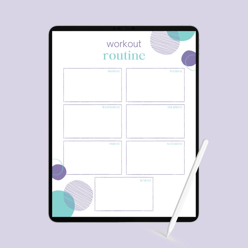 Workout Routine Chart Organize Stay Organized and Productive With Our Easy Planning Digital Workout ...
