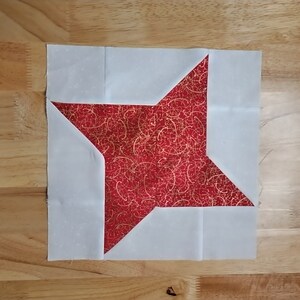 Twirling Star - blok met afwerking van 12 inch