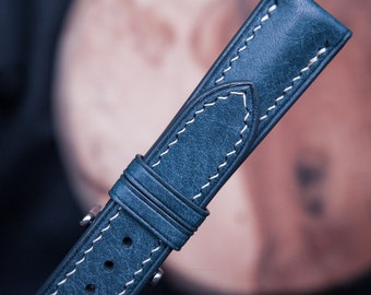 Bracelet de montre en cuir, Bracelet de montre bleu Ortenesia Pueblo