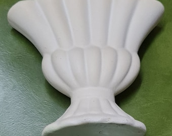 Vintage Australian PAISLEY ART Pottery Vase - Cream with light Green glazed inside