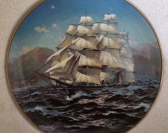 Challenge Clipper Ship Plate: Franklin Porcelain, 1981