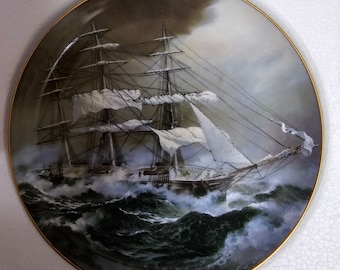 Nightingale Clipper Ship Plate: Franklin Porcelain, 1981
