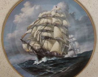 Ariel Clipper Ship Plate: Franklin Porcelain, 1981