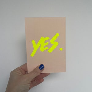 YES save the Date Karte | Hochzeit | Verlobung | Dankeschön | Grusskarte | peach küsst Neongelb