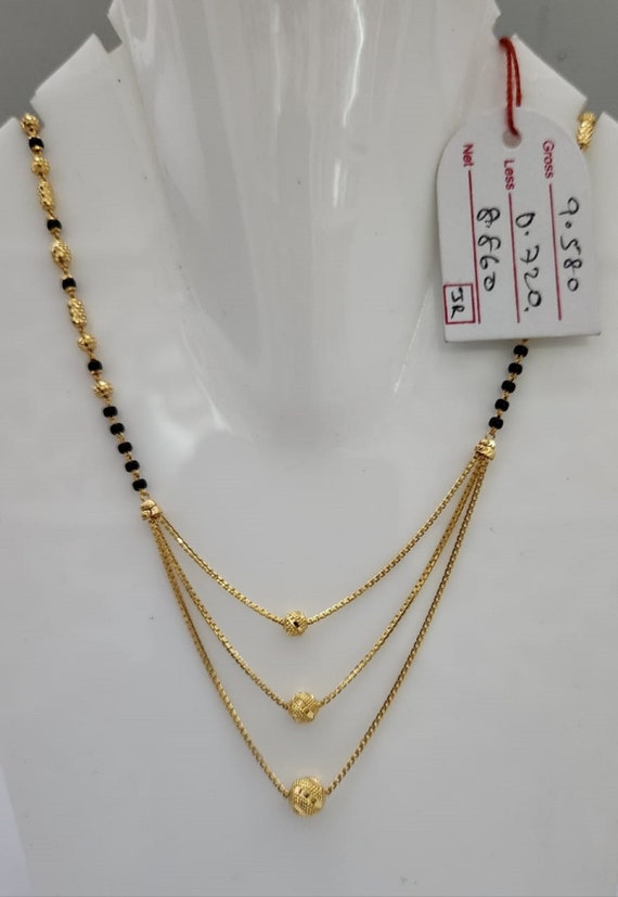 3 Layer Design Mangalsutra 20k Gold Stylish Chain Fancy