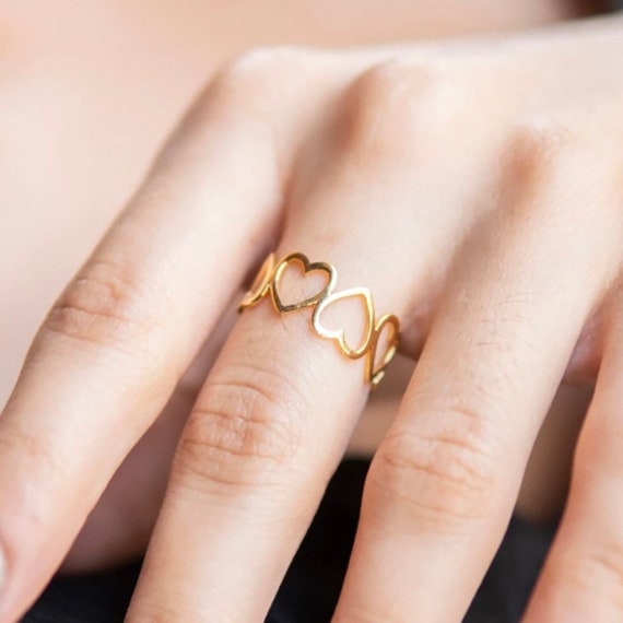 Mini Heart - Gold Filled Stacking Ring