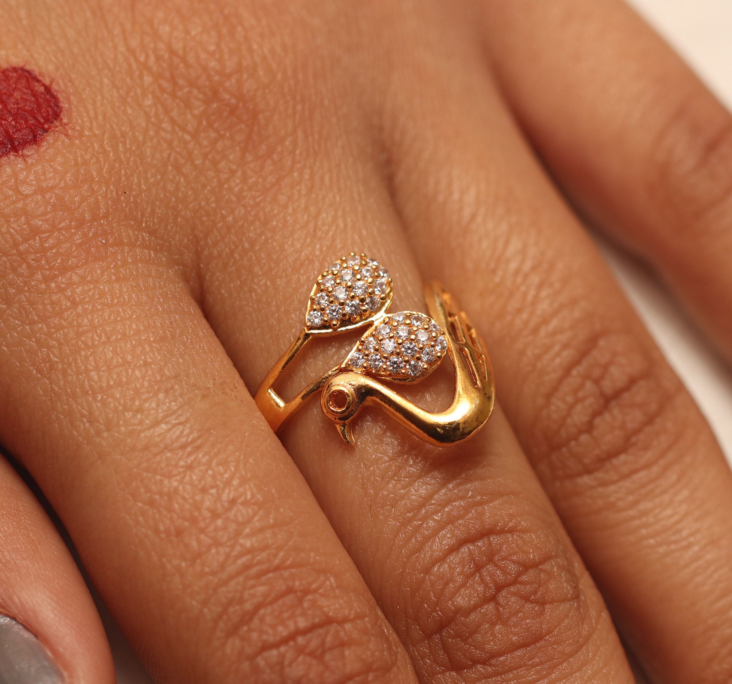 Featuring peacock ring handcrafted in gold and adorned with multy colour  stone and kundan … | Gold jewelry fashion, Gold bangles design, Antique gold  jewelry indian