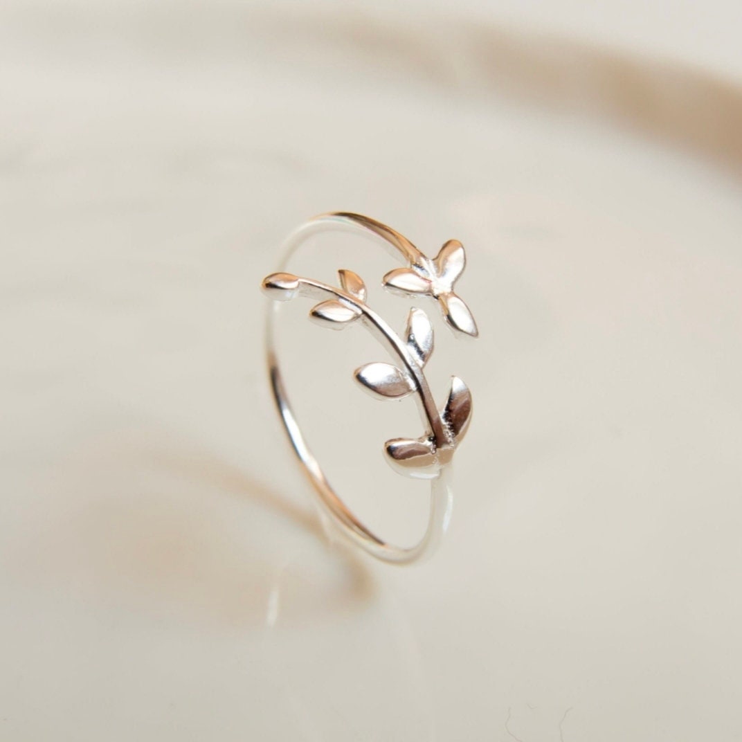 Leaf Ring: Terra-Cotta Stackable Rings Harmony