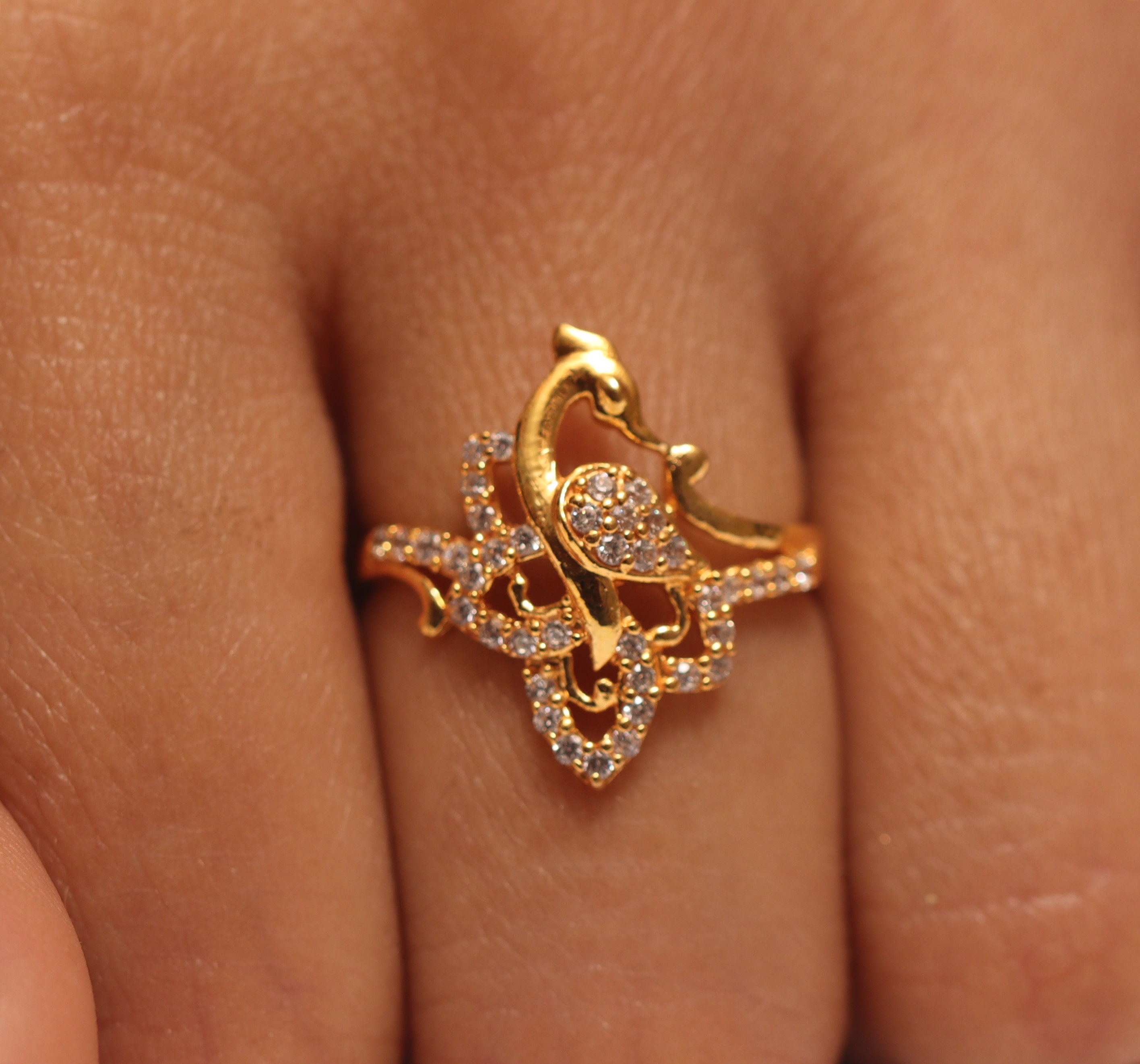 Women's Diamond Peacock Ring Gold Alloy Personality Ring Jewelry | Wish