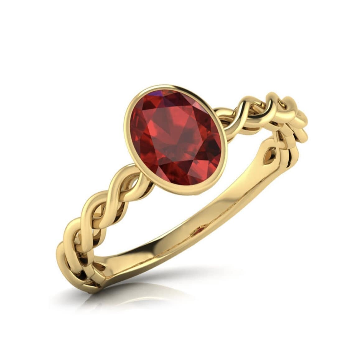 Gold ring hotsell with garnet stone