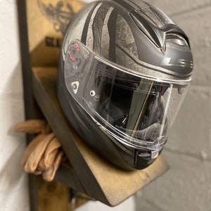 Motorbike helmet rack/storage