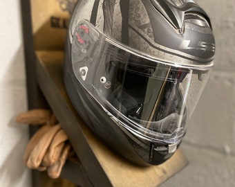 Motorbike helmet rack/storage