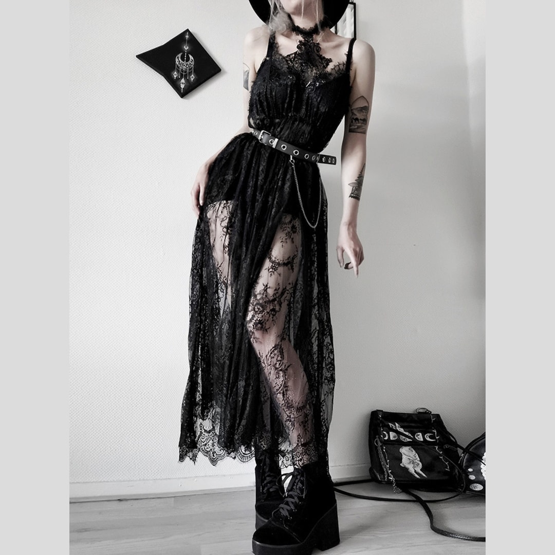 Gothic Lace Dress Pastel Goth Cosplay Costume Egirl Clothing Etsy
