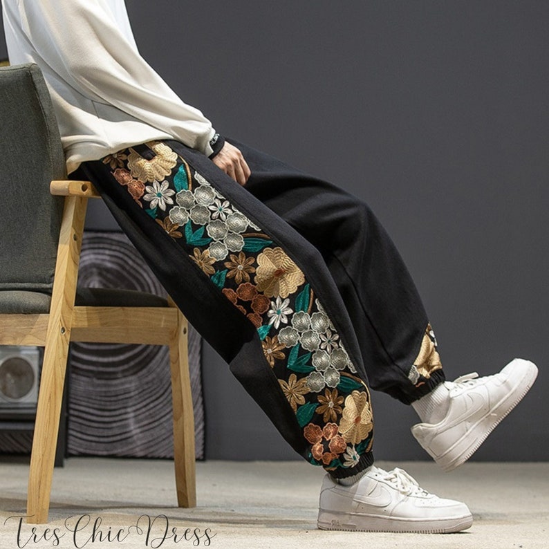 Embroidered Y2K Harem Cargo Pants Gift for Him Cyberpunk - Etsy