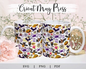 Halloween Mug Wraps, Cricut Mug Press Png, Halloween Mug Wrap Sublimation Infusible Ink Sheet Svg, Cricut Mug Wrap Svg, Halloween Gift Mugs