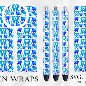 Dental Pen Wrap, Pen Wraps, Pen Wrap Svg, Sublimation Pen Wrap, Pen Wrap Png, Glitter Pen Wrap, Waterslide Pen Wrap, Medical Pen Wrap