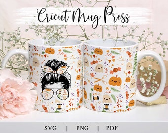 Halloween Mug Wraps, Cricut Mug Press Svg, Mug Wrap Sublimation Infusible Ink Sheet Svg, Cricut Mug Wrap Svg, Coffee Mug SVG, Halloween Gift