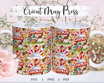 ChickenMug Wrap, Cricut Mug Press Svg, Mug Wrap Sublimation, Infusible Ink SheetSvg, Cricut Mug Wrap Svg, Coffee Mug SVG, Mug Wrap Template