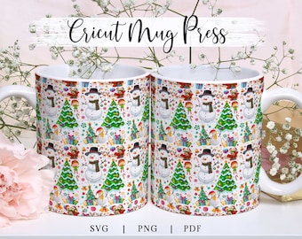 Christmas  Cricut Mug, Mug Wraps, Mug Wrap Sublimation,Infusible Ink SheetSvg, Cricut Mug Wrap Svg, Coffee Mug SVG, Mug Wrap Template