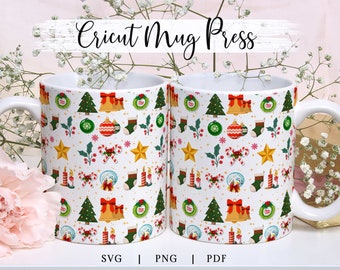 Weihnachtsbecher-Verpackungsvorlage, Cricut-Becher-Presse-Svg, Becherverpackungs-Sublimationsdruck, Infusible Ink SheetSvg, Cricut-Becherverpackungs-Svg, Kaffeetasse SVG