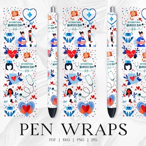 Certified Nursing Pen Wrap, Pen Wrap Svg, Sublimation Pen Wrap Design, Glitter Pen Wraps, Pen Wraps For Vinyl, InkJoy Pen Wraps