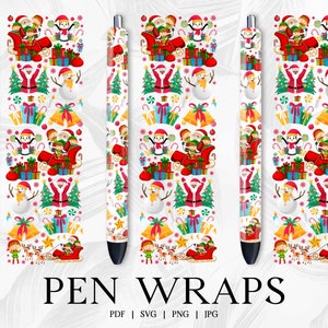 Christmas Pen Wraps,Sublimation Pen Wrap Design,Pen Wraps Svg, InkJoy Pen Wraps, Glitter Pen Wraps, Pen Wraps For Vinyl
