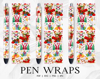Christmas Pen Wraps,Sublimation Pen Wrap Design,Pen Wraps Svg, InkJoy Pen Wraps, Glitter Pen Wraps, Pen Wraps For Vinyl