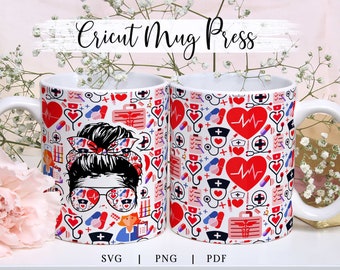 Nurse Mug Wrap, Cricut Mug Press Svg, Medical Mug Wrap Sublimation Infusible Ink Sheet, Cricut Mug Wrap Svg, Coffee Mug SVG,